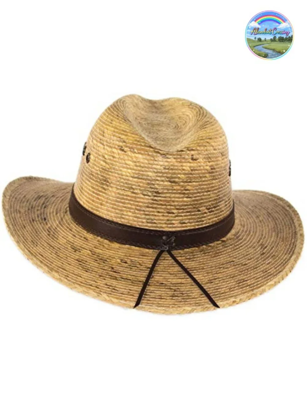 Unisex Men's Wide Brim Palm Leaf Straw Fedora Sun Hat UPF 50